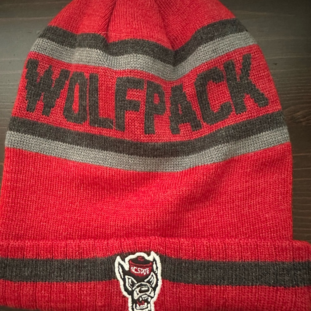 Red and Gray NC State Wolfpack Beanie